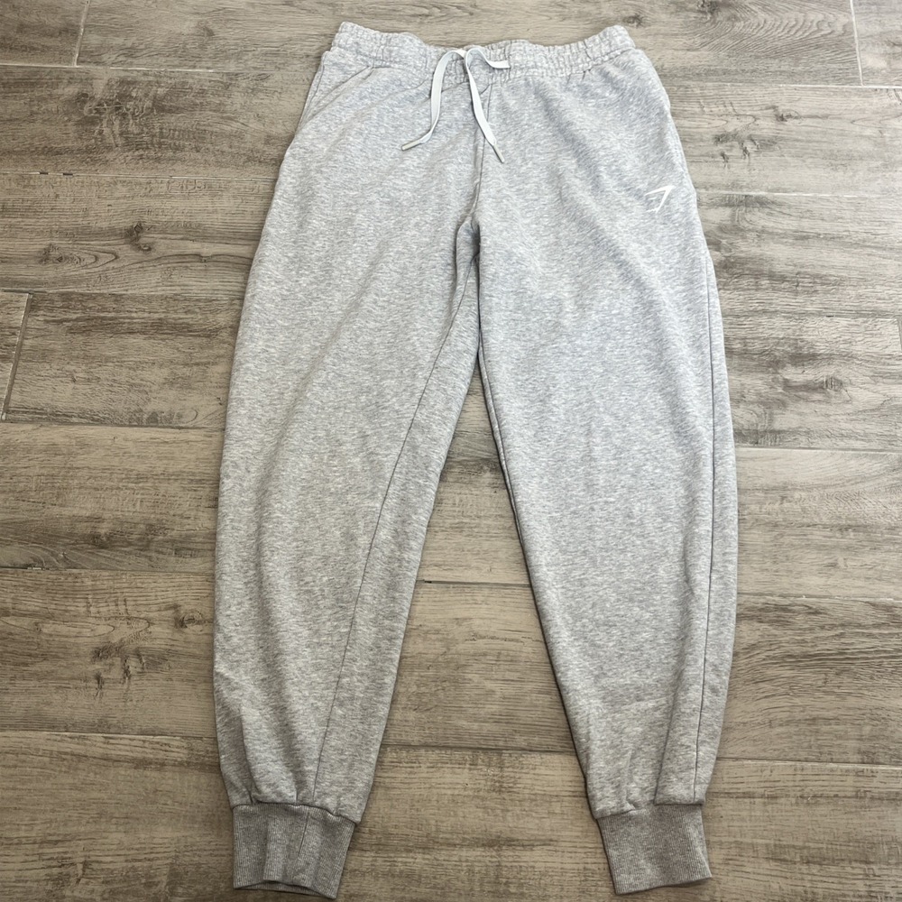 Gymshark Women's Training Joggers Light Gray‎ Marl Size M (6-8) Drawstring Comfy